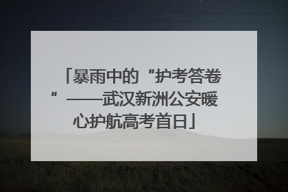 暴雨中的“护考答卷”——武汉新洲公安暖心护航高考首日